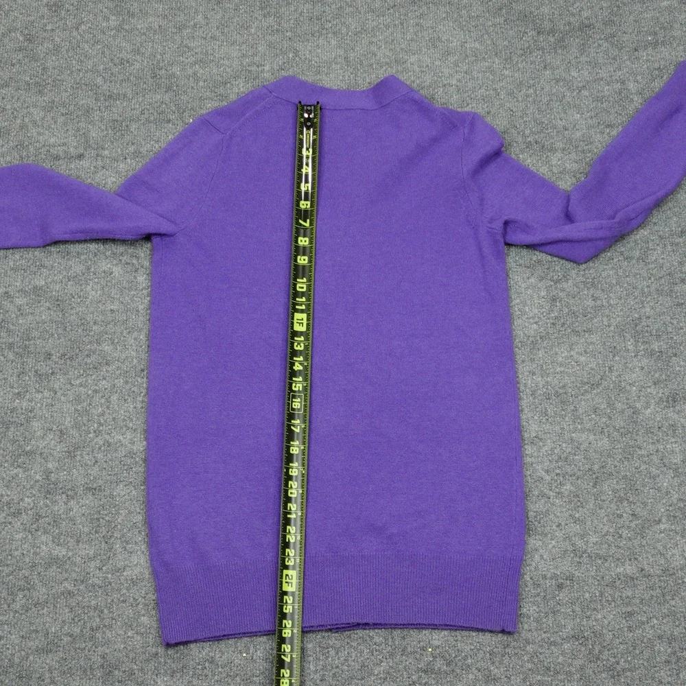 J.Crew Cardigan Women XS Purple Wool Cashmere Blend V-Neck Long Sleeve Button Up